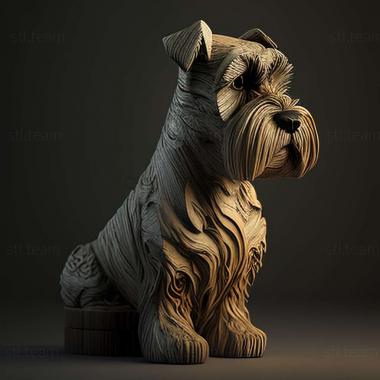 3D model Zwergschnauzer dog (STL)